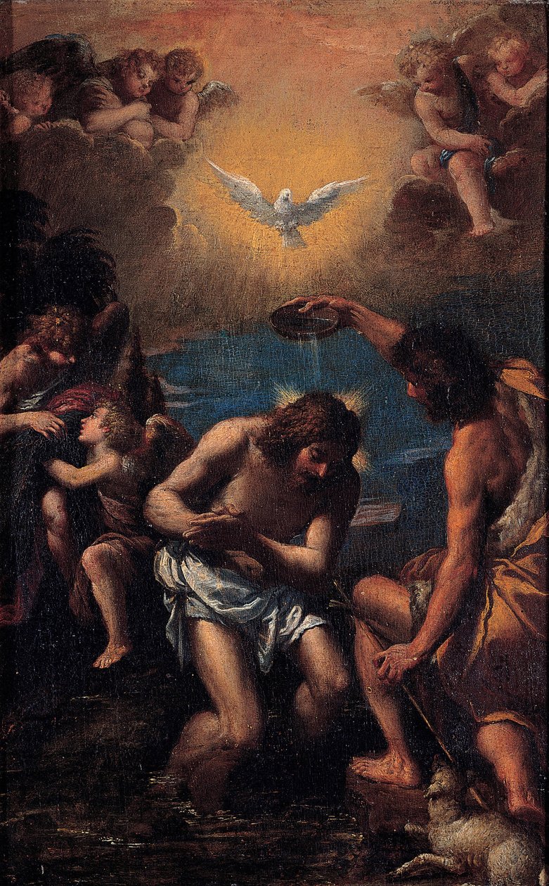 Kristuksen kaste, 1585-1590 tekijältä Sigismondo Scarsellino