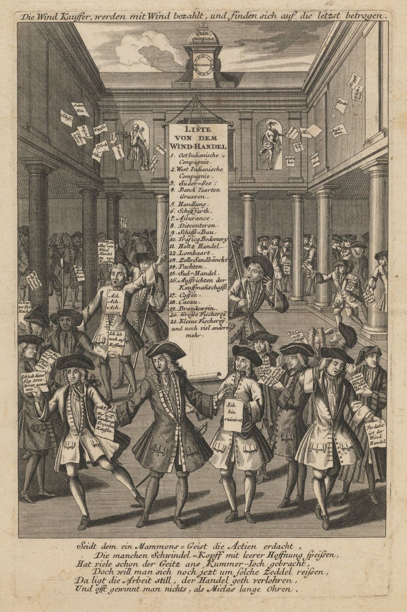 Tuulikauppiaat pudottavat rahaa..., noin 1720 tekijältä Schmid