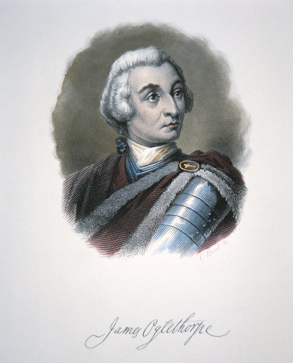 James Edward Oglethorpe (väri litho) tekijältä School American
