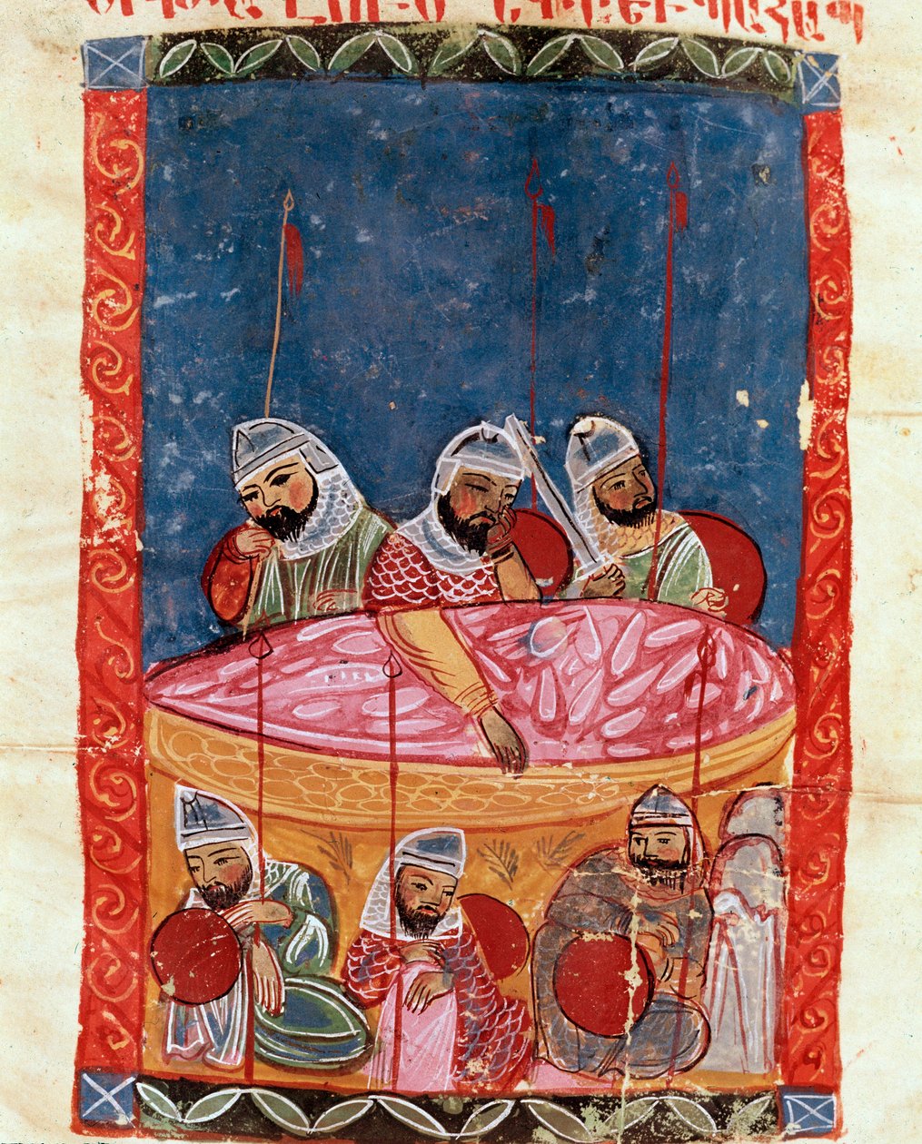 Vartijat Kristuksen haudalla (Miniatyyri tekijältä School Armenian