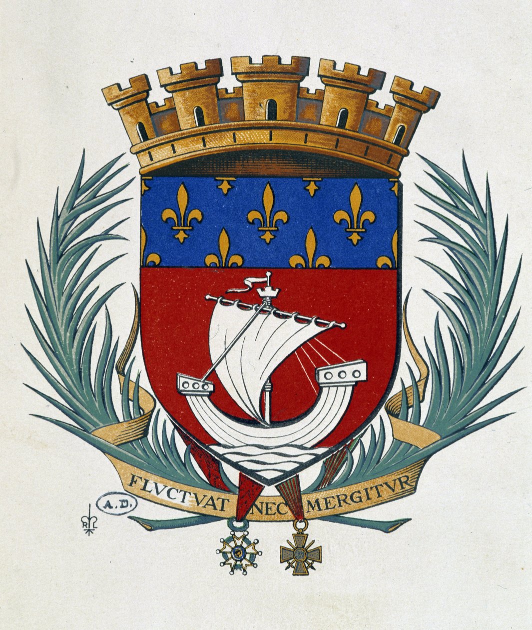 Pariisin Blazon "heittää ja uppoaa" tekijältä School French