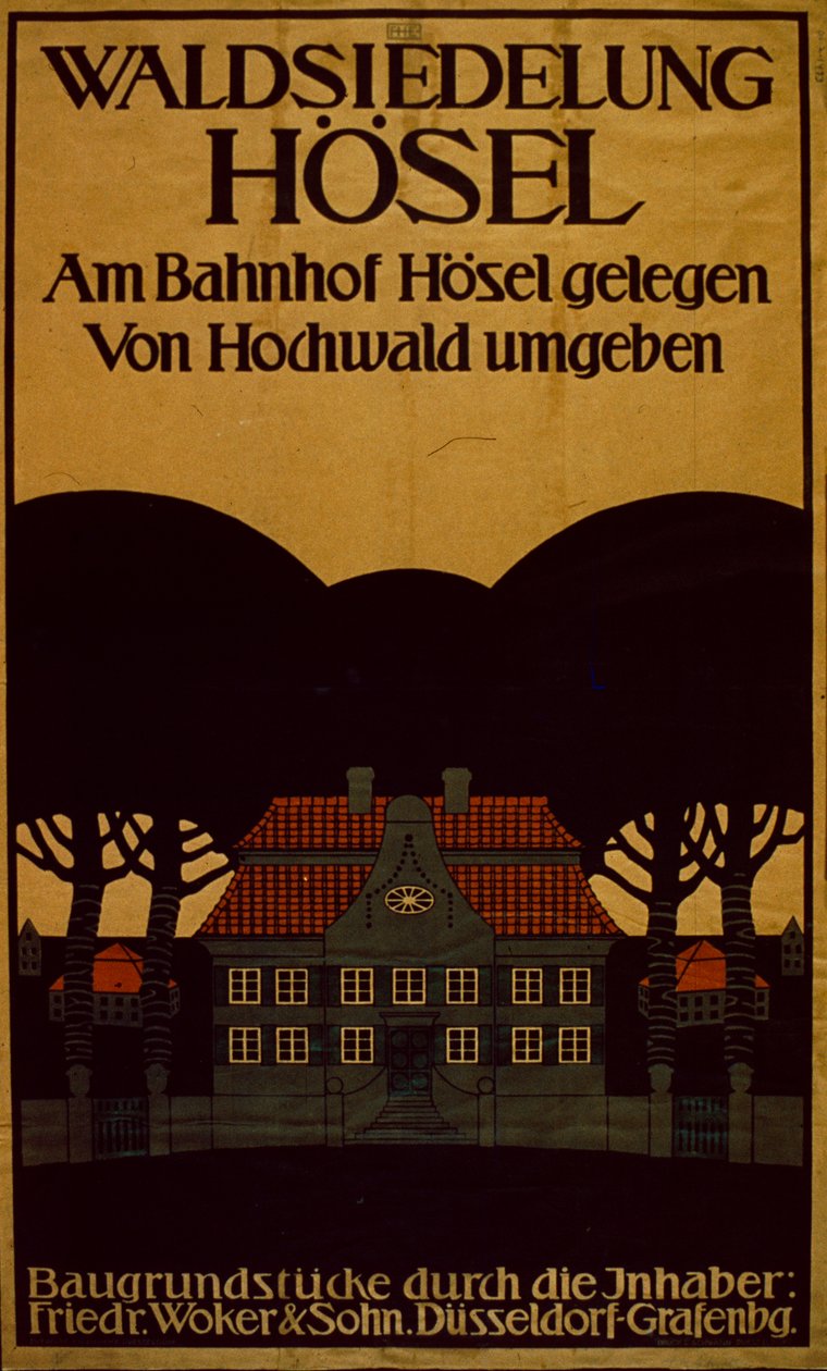 Waldsiedlung Hotel Advertisement saksaksi, noin 1890 (juliste) tekijältä School German