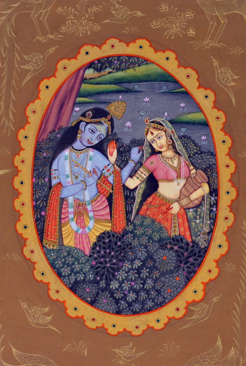 Miniatyyrimaalaus Radha Krishnasta tekijältä School Indian