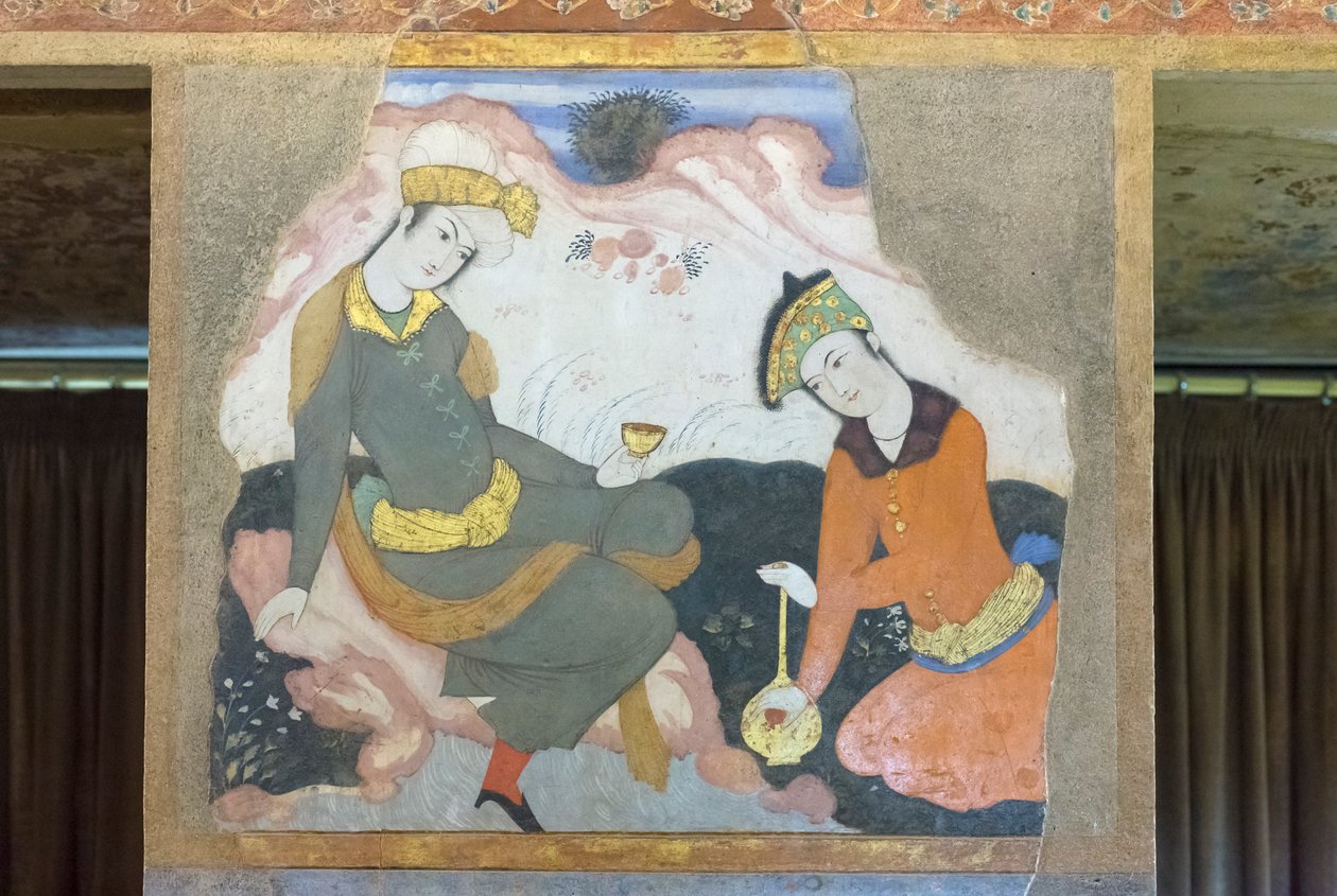 Tuoreena Chehel Sotoun Palacessa, Esfahanissa, Iranissa tekijältä School Iranian