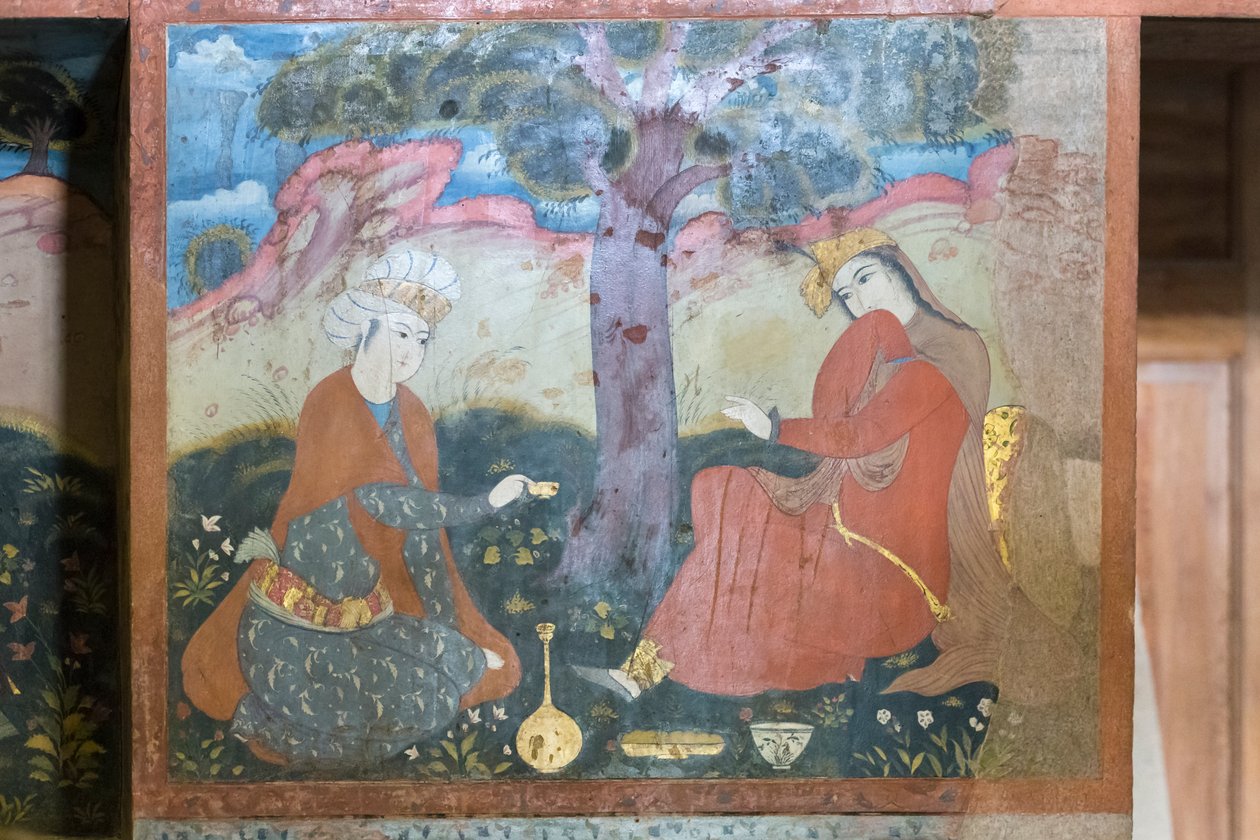 Tuoreena Chehel Sotoun Palacessa, Esfahanissa, Iranissa tekijältä School Iranian
