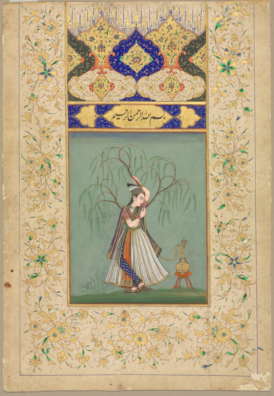 Vesipiippua polttava prinsessa (Salabhanjika) tekijältä School Mughal