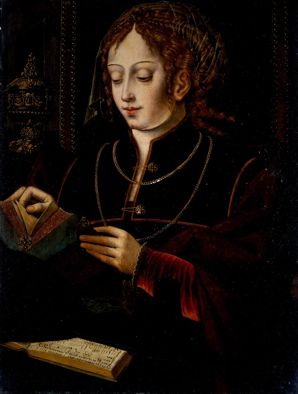 Maria Magdalena, n. 1520 (öljy tammen päällä) tekijältä School Netherlandish