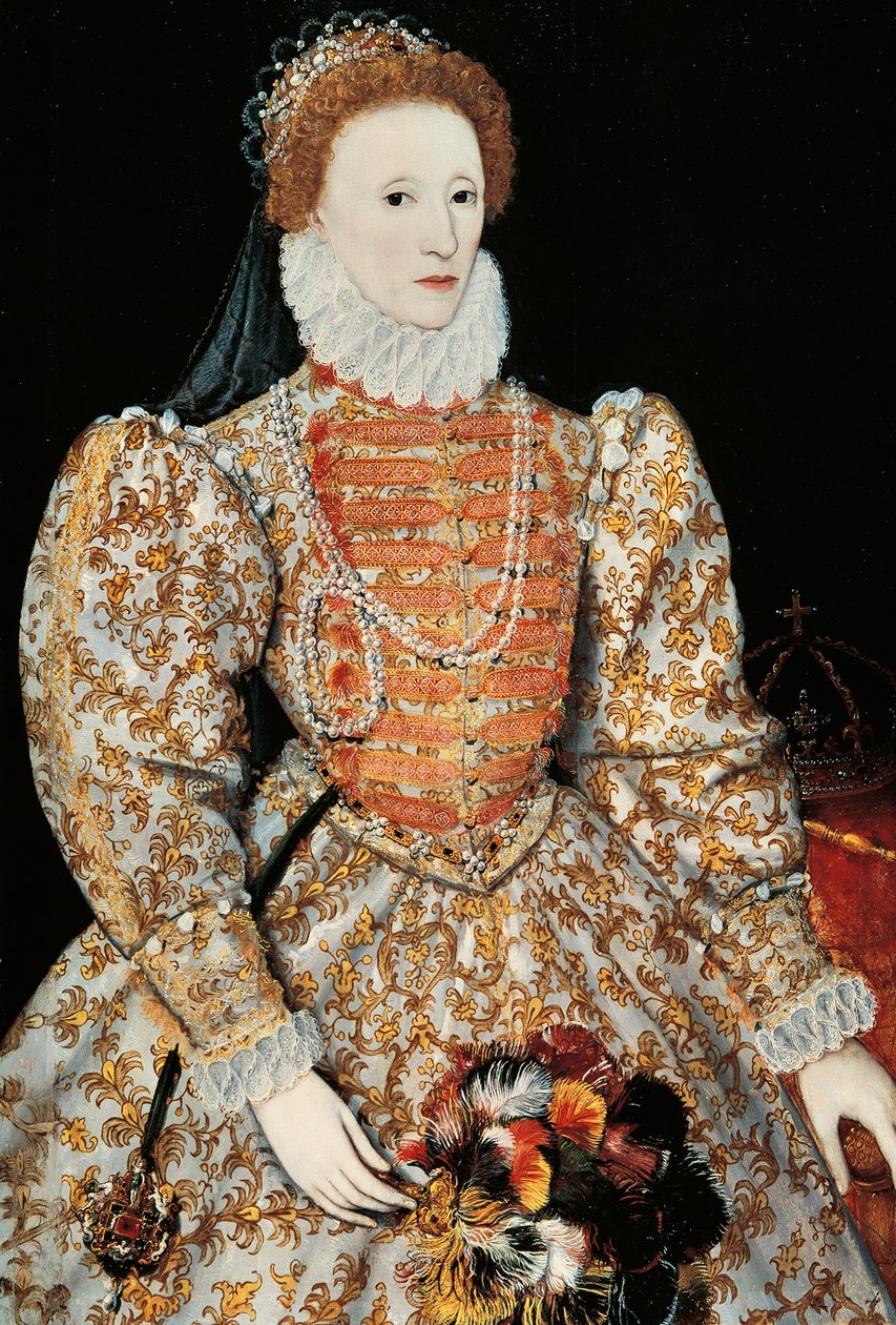 Kuningatar Elizabeth I, n. 1575 (öljy paneelille) tekijältä School Netherlandish