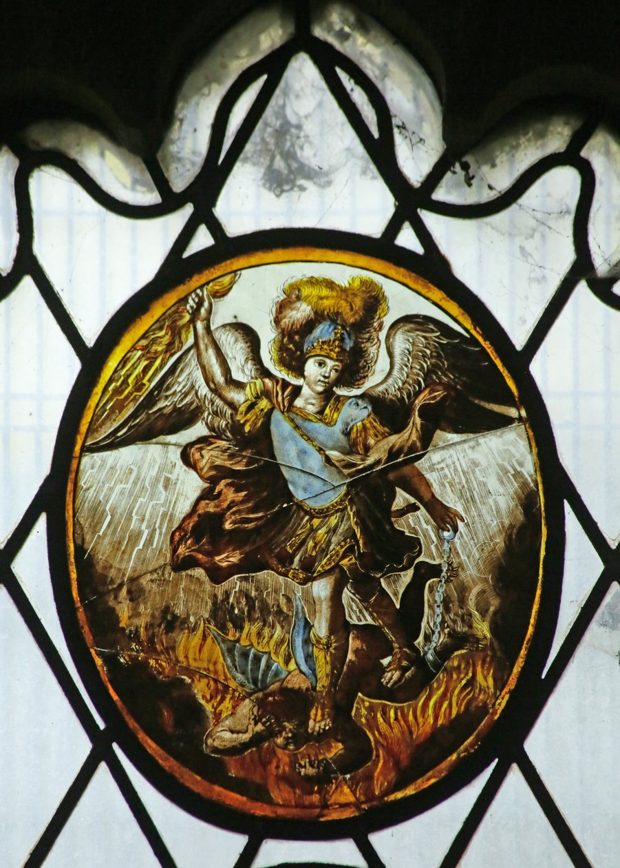 Roundel: St Michael (lasimaalaus) tekijältä School Netherlandish