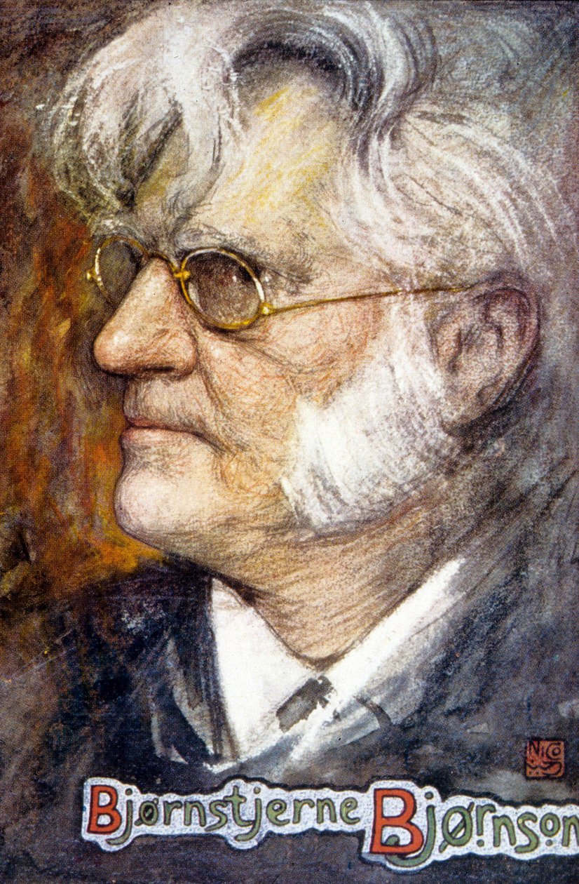 Bjørnstjerne Martinius Bjørnson (väri litho) tekijältä School Norwegian