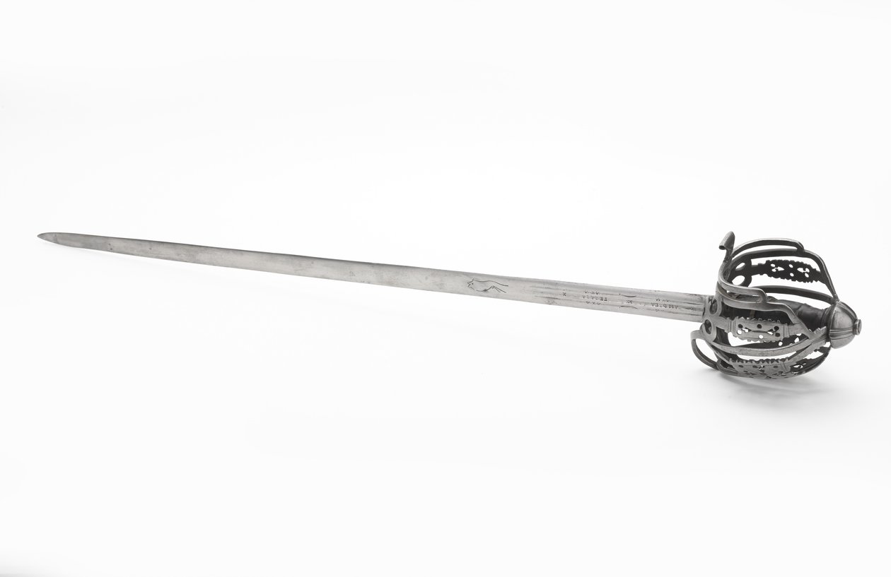 Korikärkinen leveä miekka, n. 1745 (teräs) tekijältä Scottish School