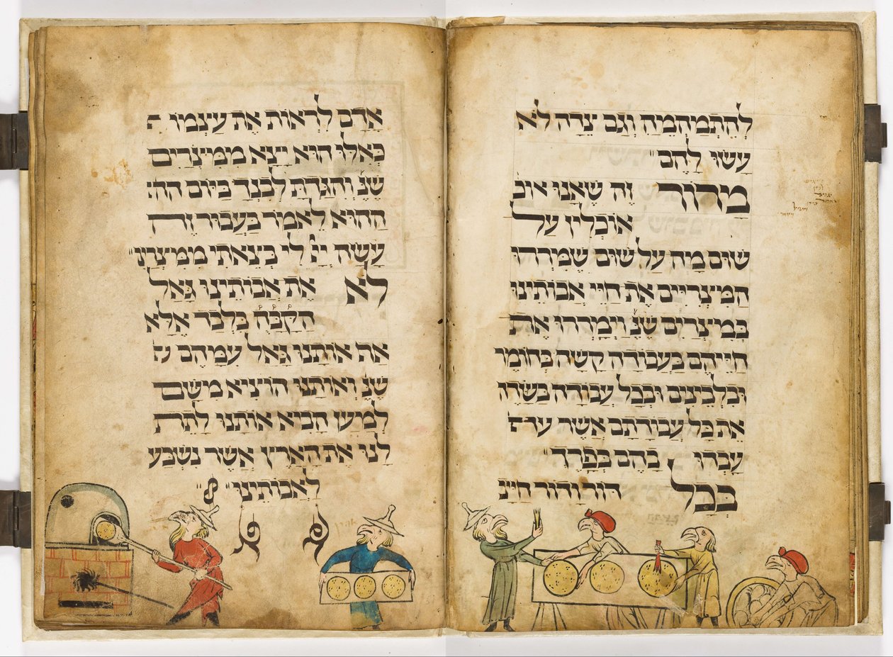 Linnunpää Haggadah tekijältä Scribe  Menahem