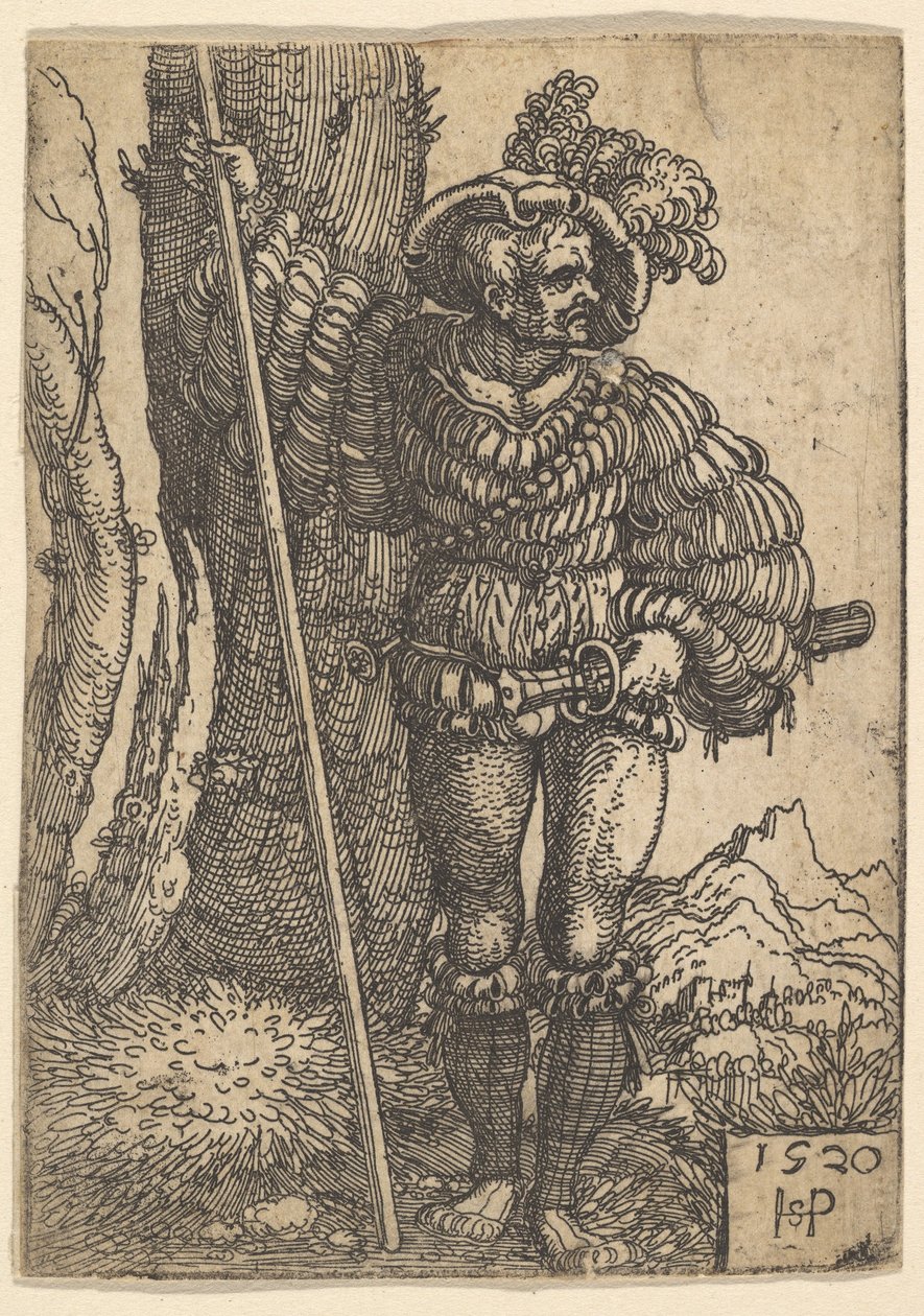 Lansquenet, 1520. tekijältä Sebald Beham