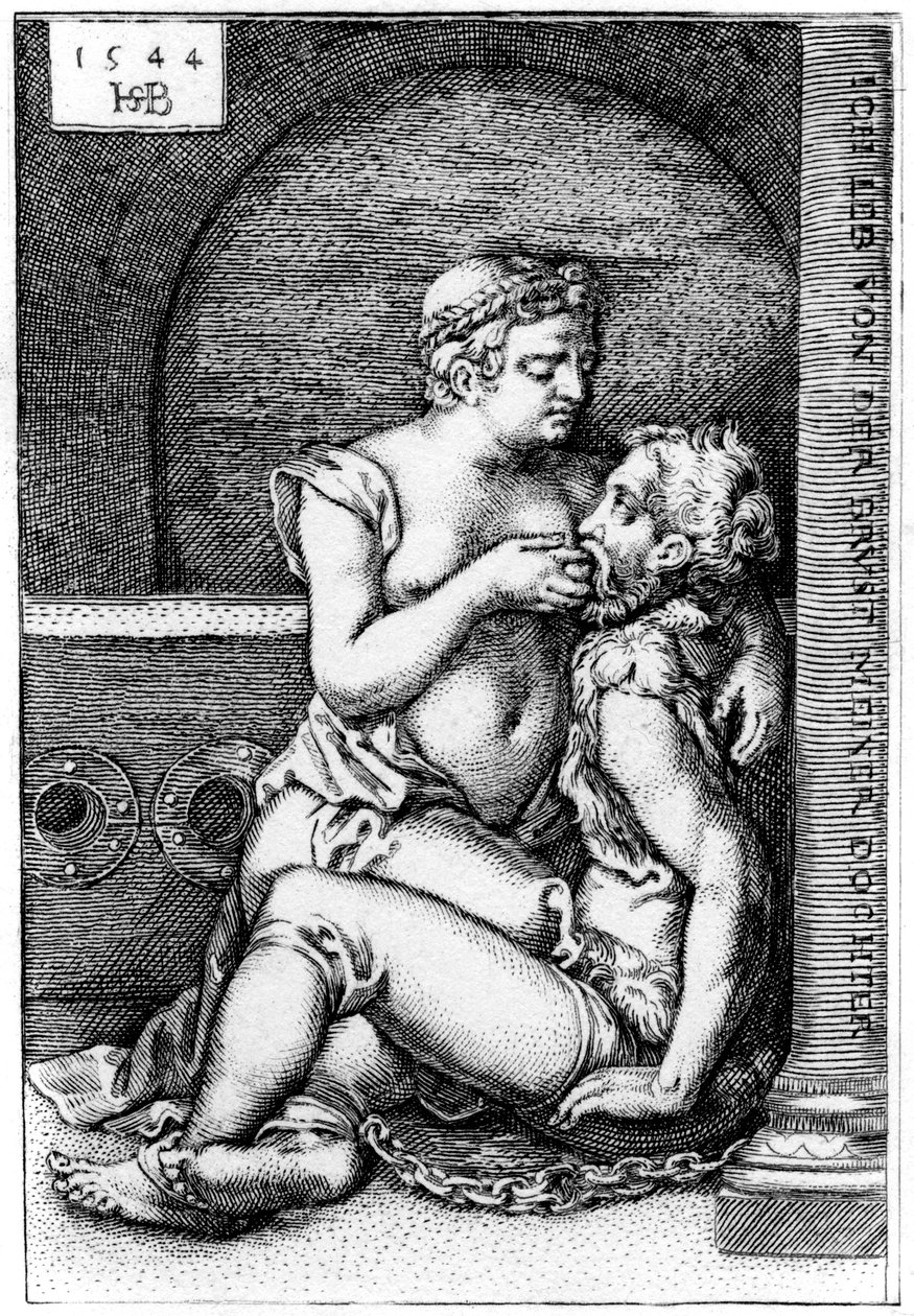 "Cimon ja Pero", 1544 1849. tekijältä Sebald Beham