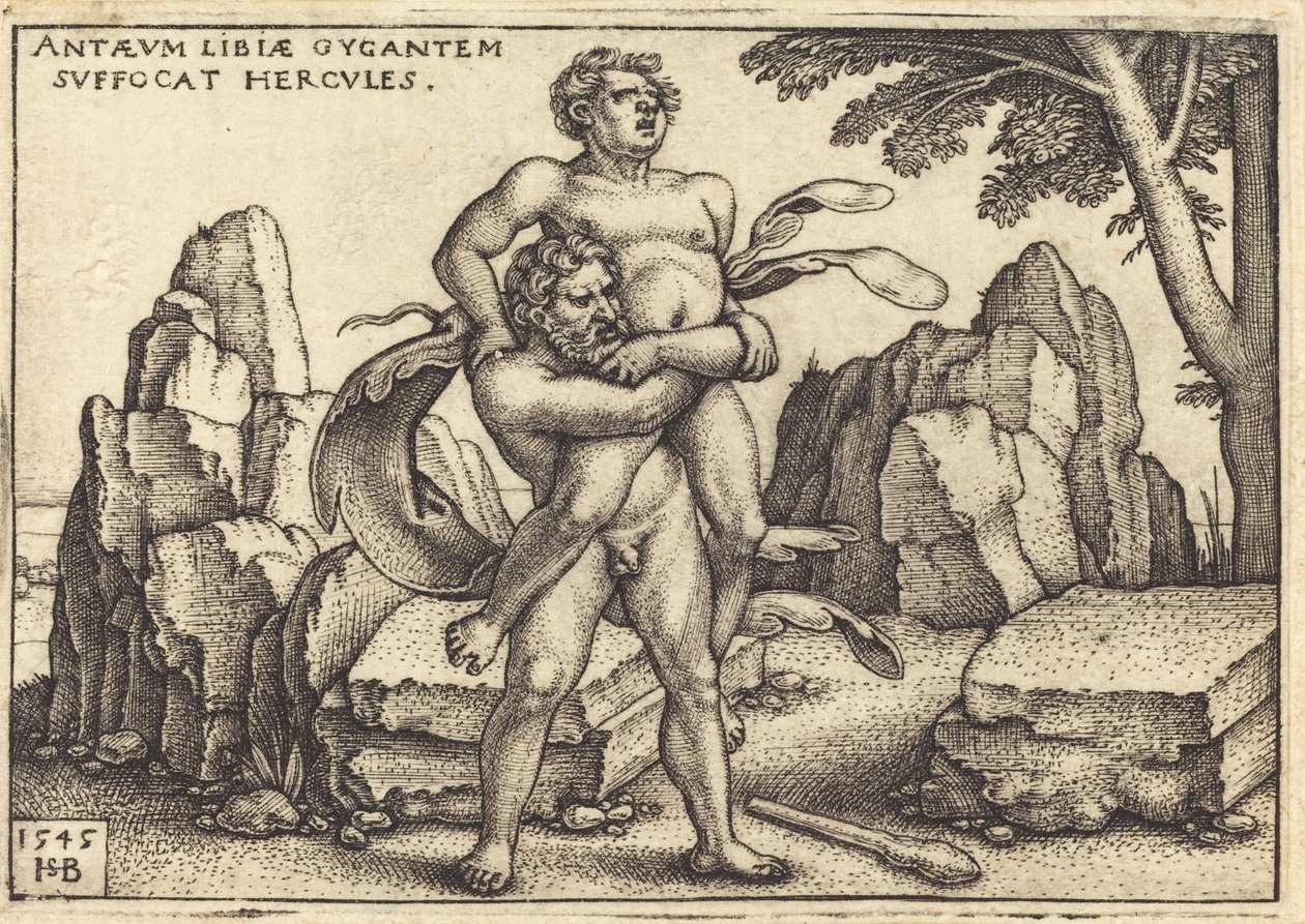 Hercules tappaa Anthaeuksen tekijältä Sebald Beham