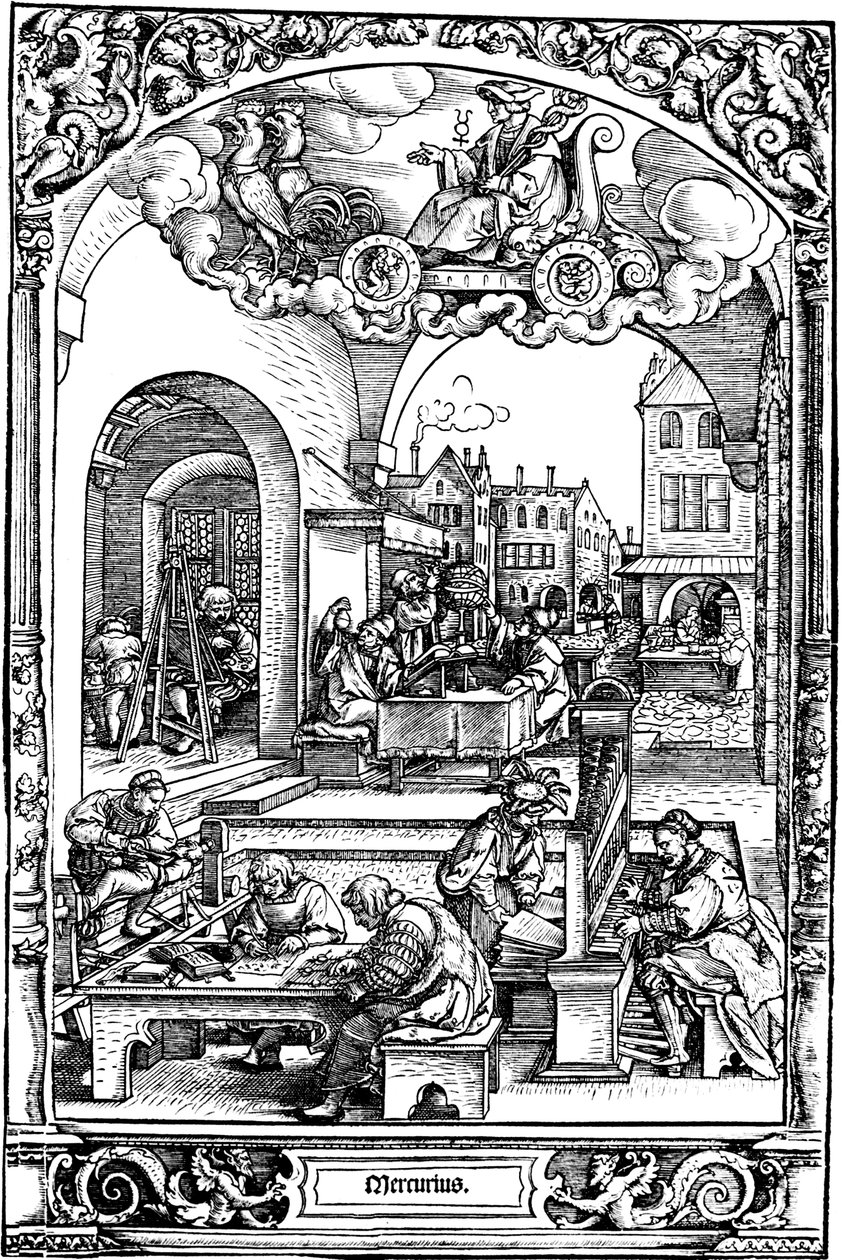 Merkurius, 1531 tekijältä Sebald Beham