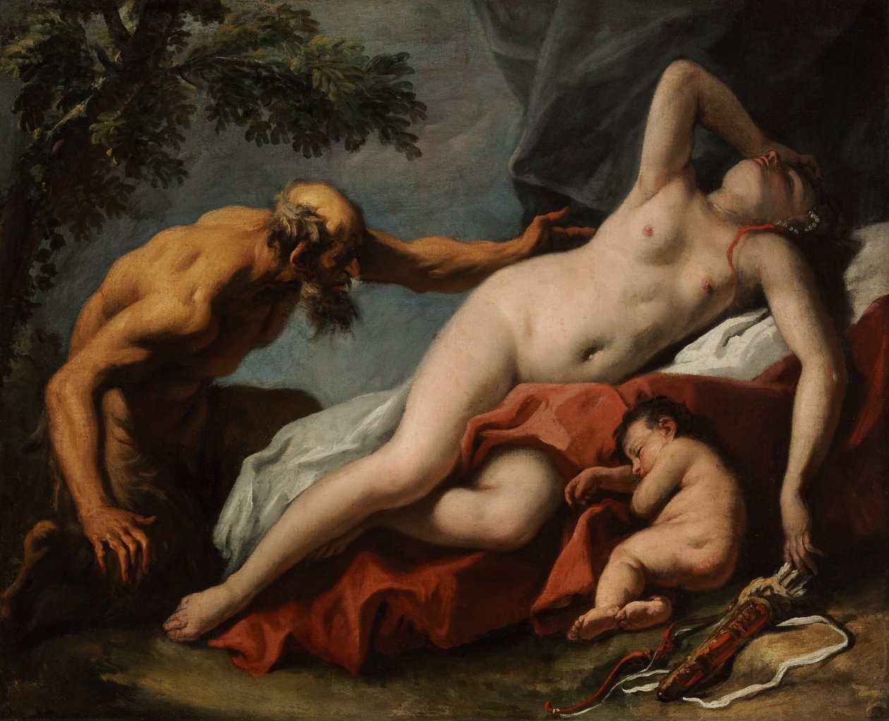 Venus ja Satyr tekijältä Sebastiano Ricci