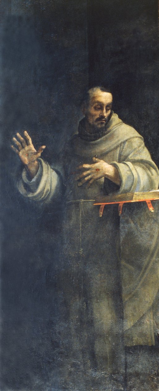 Pyhä Franciscus Assisilainen, noin 1510-20-luvut tekijältä Sebastiano del Piombo