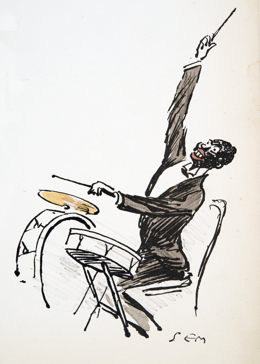The Drummer, White Bottoms, pub. 1927 (värikuvio) tekijältä Sem