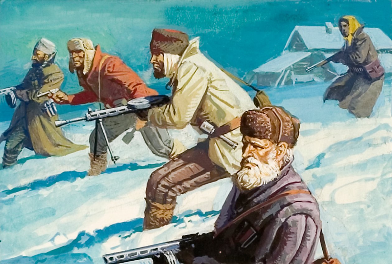 Venäläiset puolustavat maataan Hitlerin hyökkäyksen aikana tekijältä Severino Baraldi