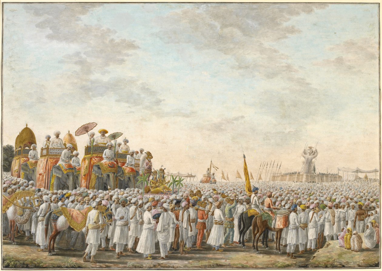Mailah-Jahn, 1807-30 (guassia ja grafiittia sekä kultaa paperille). tekijältä Sewak Ram