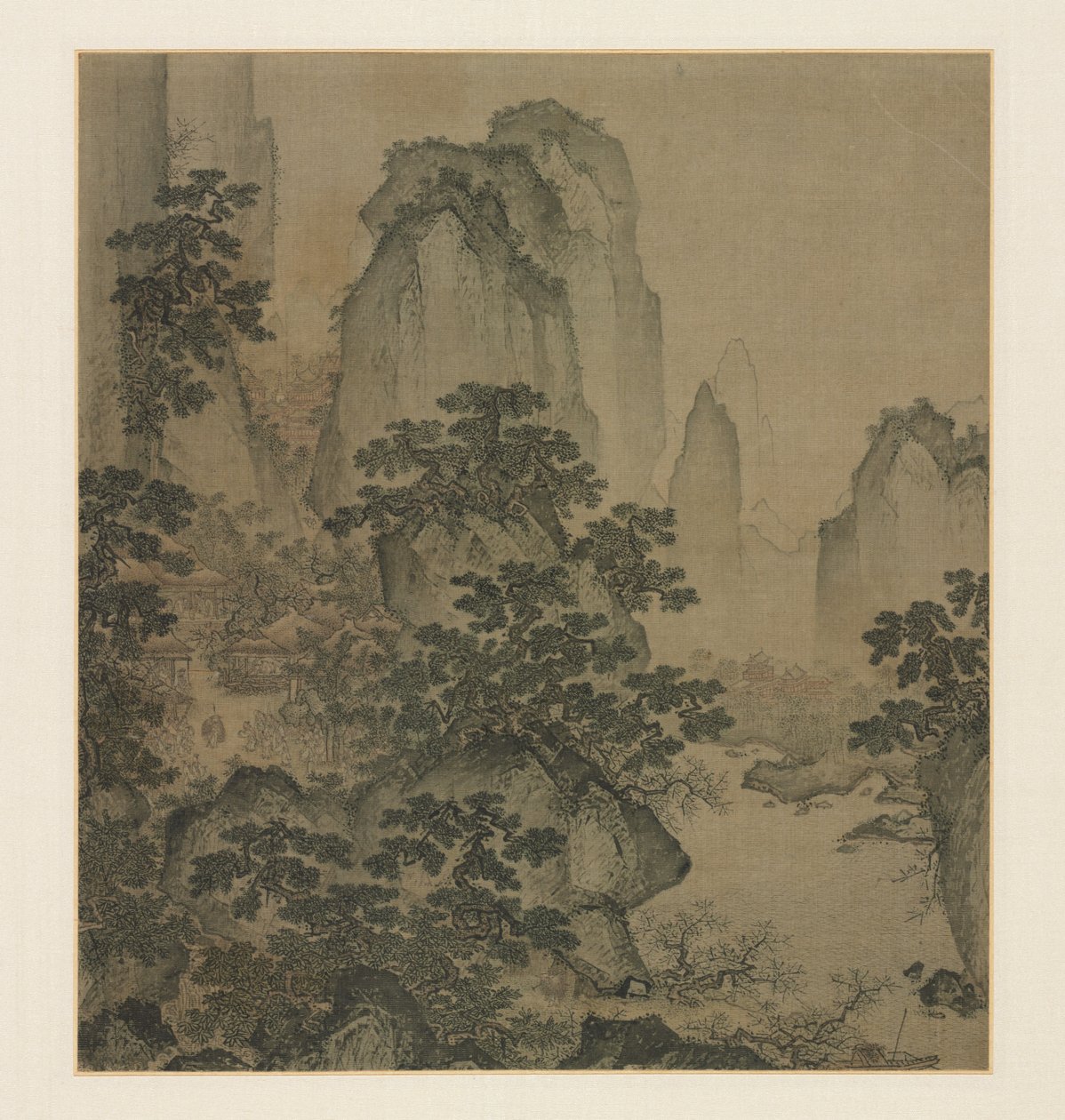 Peach-Blossom Springin satama, 1400-luvun puoliväli. tekijältä Shi Rui