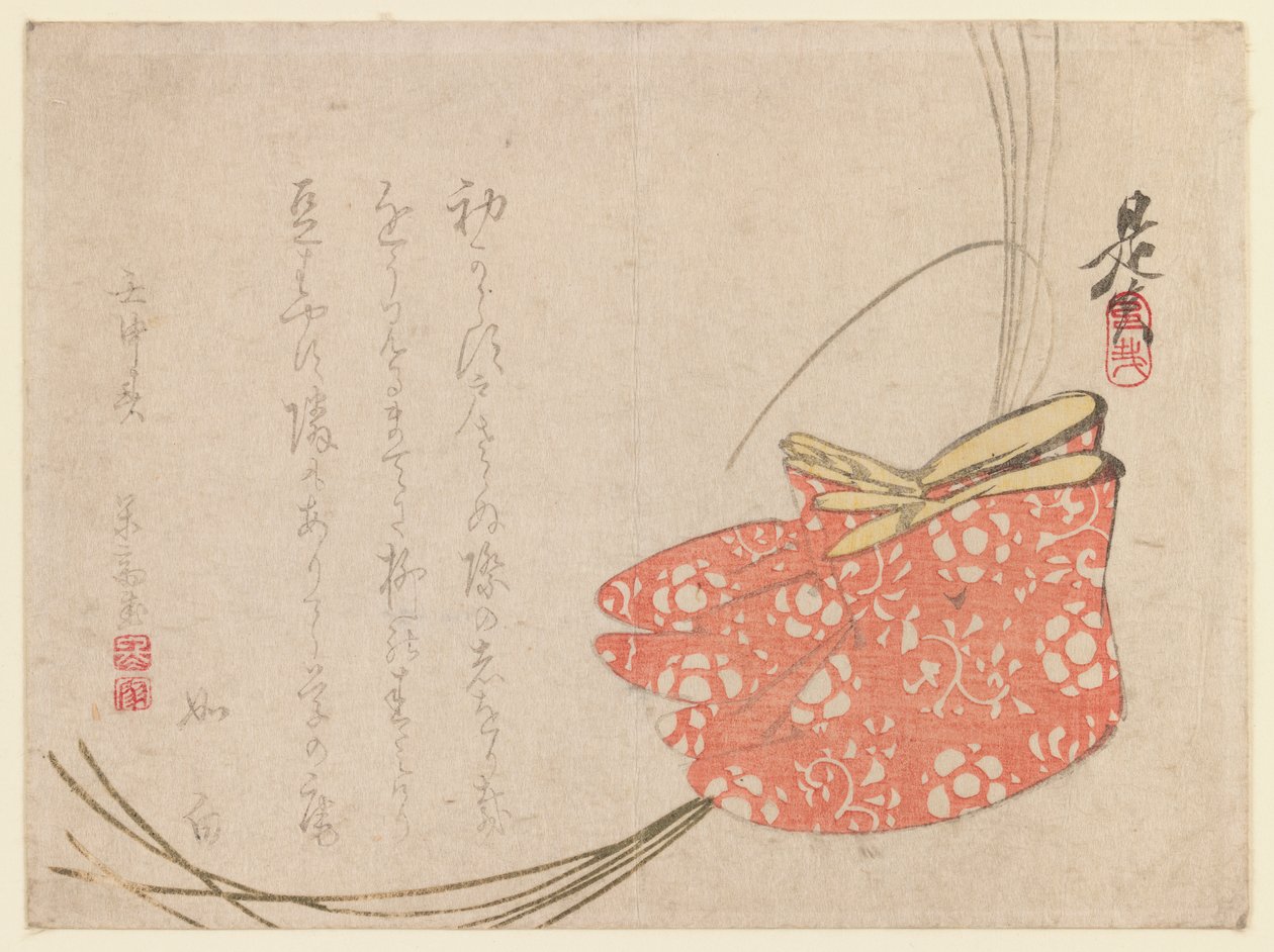 Surimono (puupainatus) tekijältä Shibata Zeshin