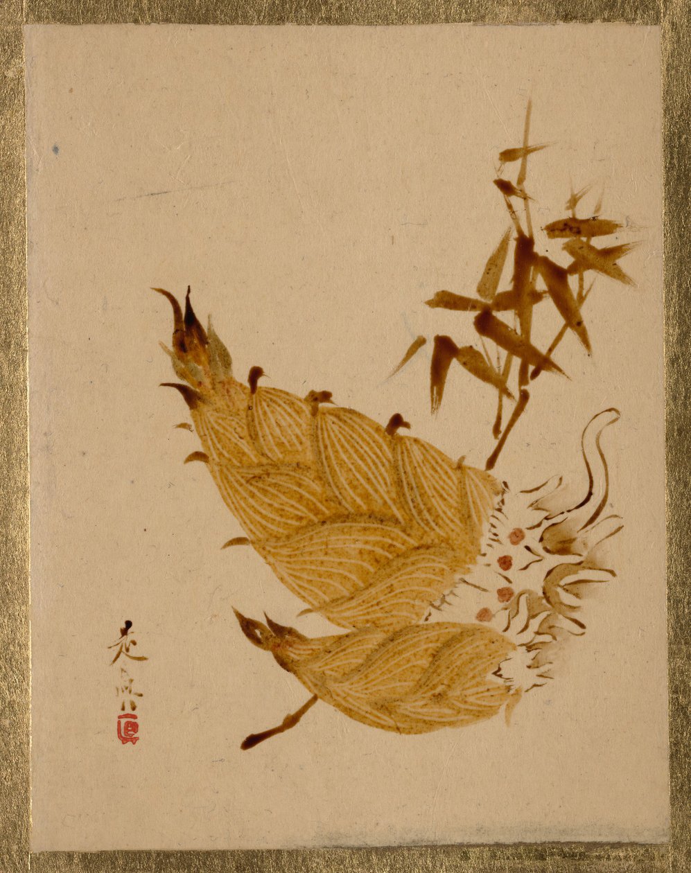 Bambunversot, n. 1880-luku. tekijältä Shibata Zeshin