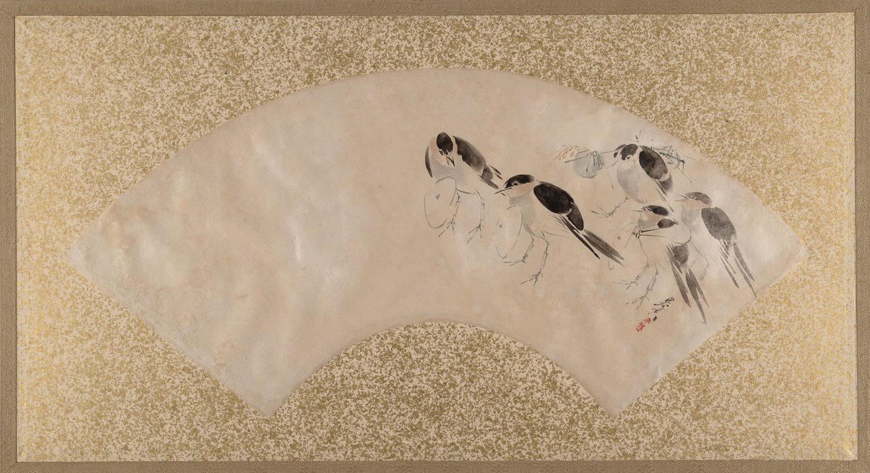 Linnut, 1800-luvun loppu. tekijältä Shibata Zeshin