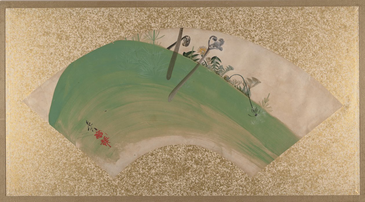 Kukat nurmikolla, 1800-luvun loppu. tekijältä Shibata Zeshin