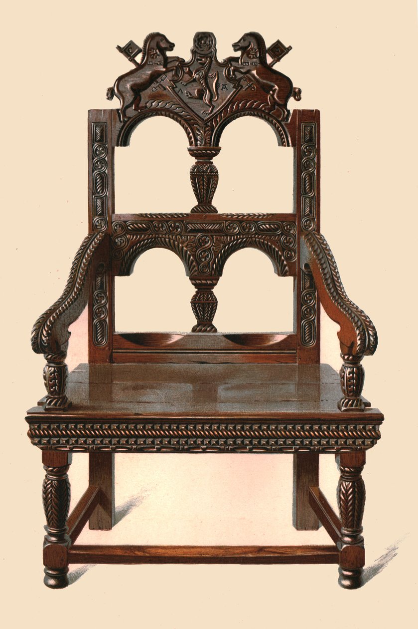 Oak Cacqueteuse tuoli, 1904 tekijältä Shirley Charles Llewellyn Slocombe