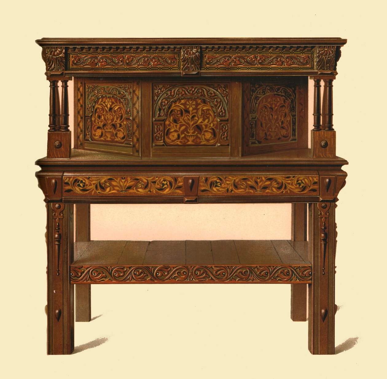 Tamminen seisova buffet, 1904 tekijältä Shirley Charles Llewellyn Slocombe