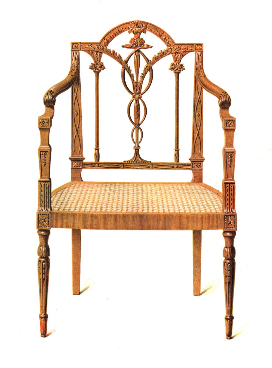 Satinwood-tuoli, 1908 tekijältä Shirley Charles Llewellyn Slocombe