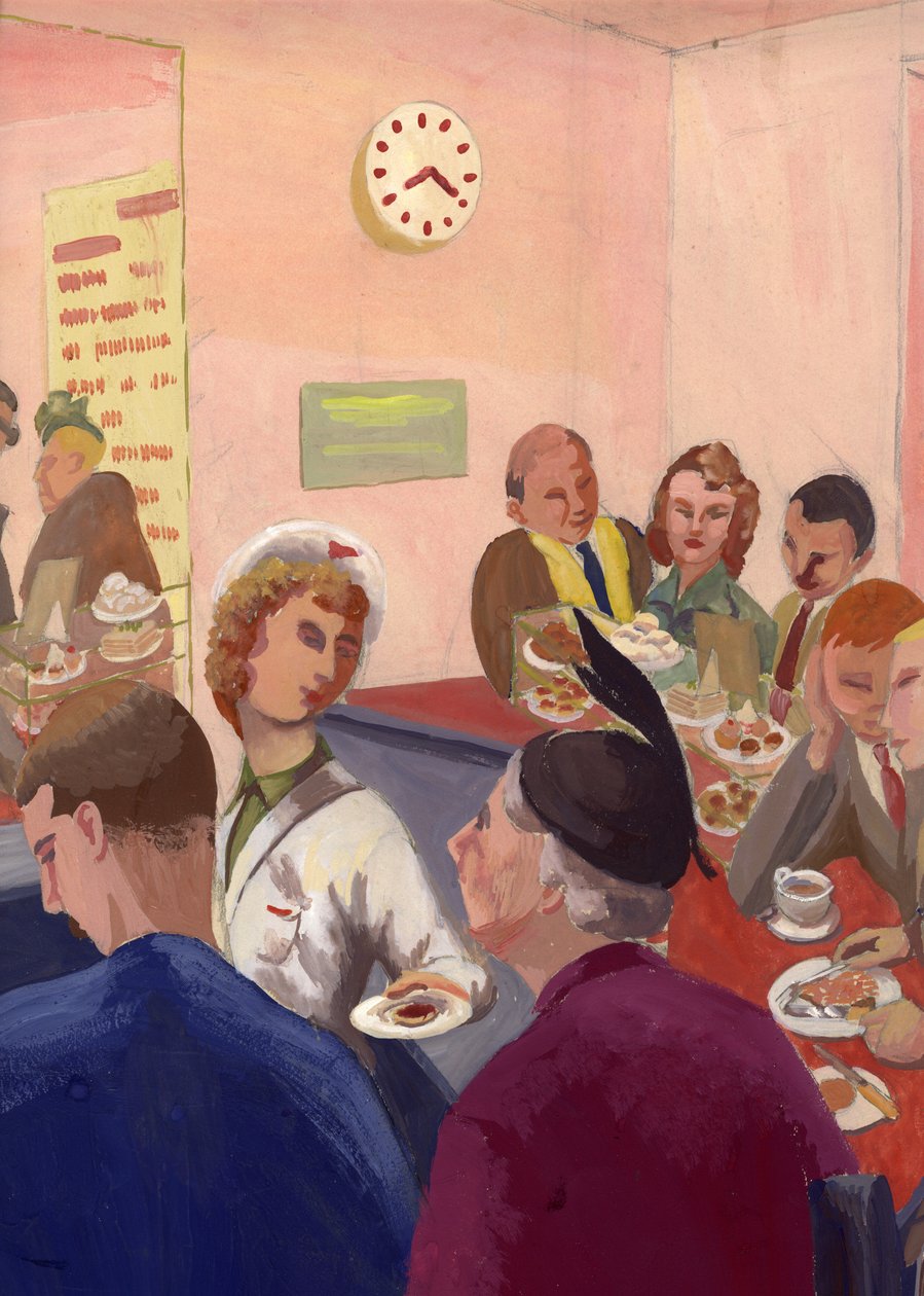 Kahvilan sisustus, Lontoo, v1950. tekijältä Shirley Markham