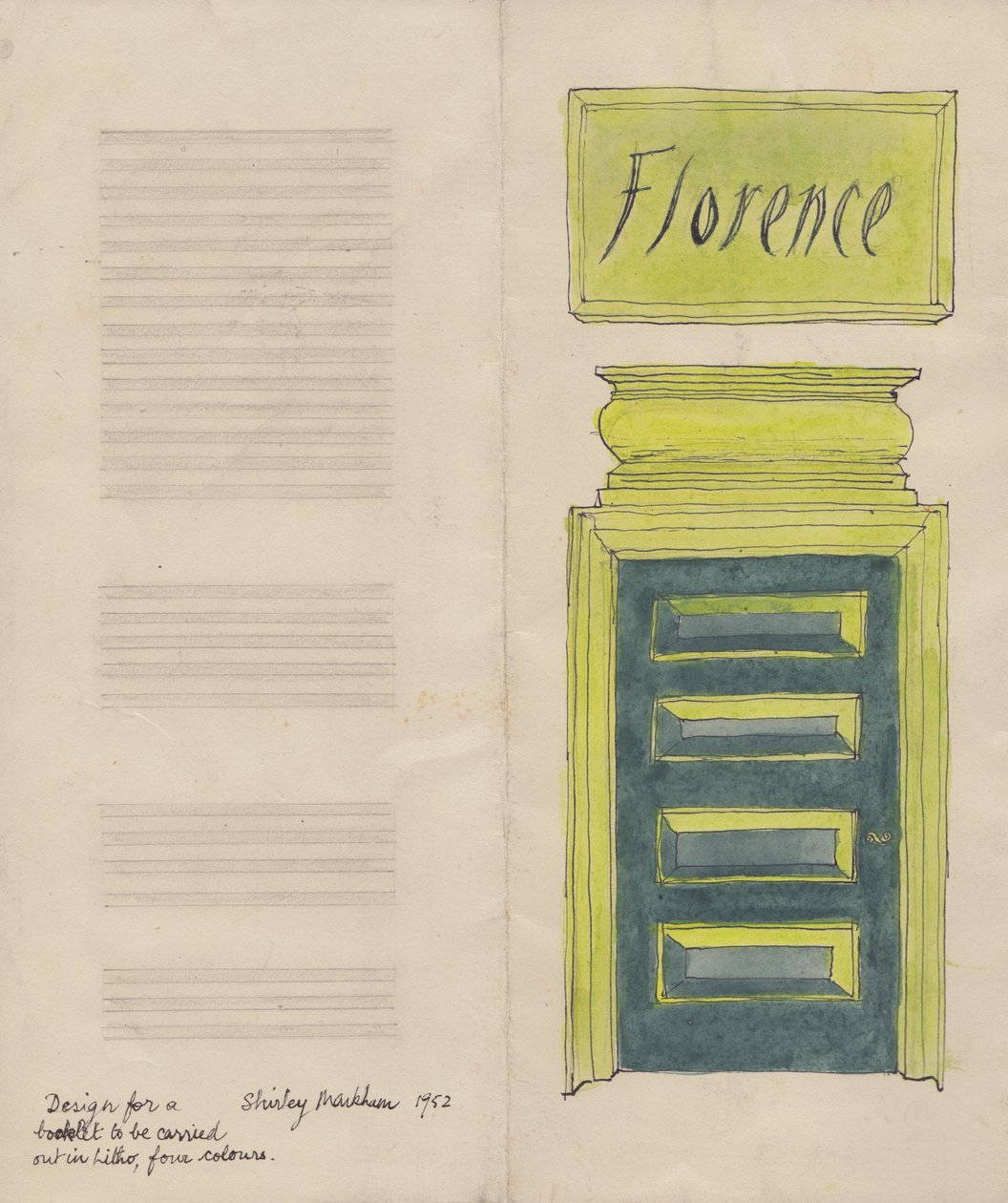 Firenzen esite, 1952. tekijältä Shirley Markham