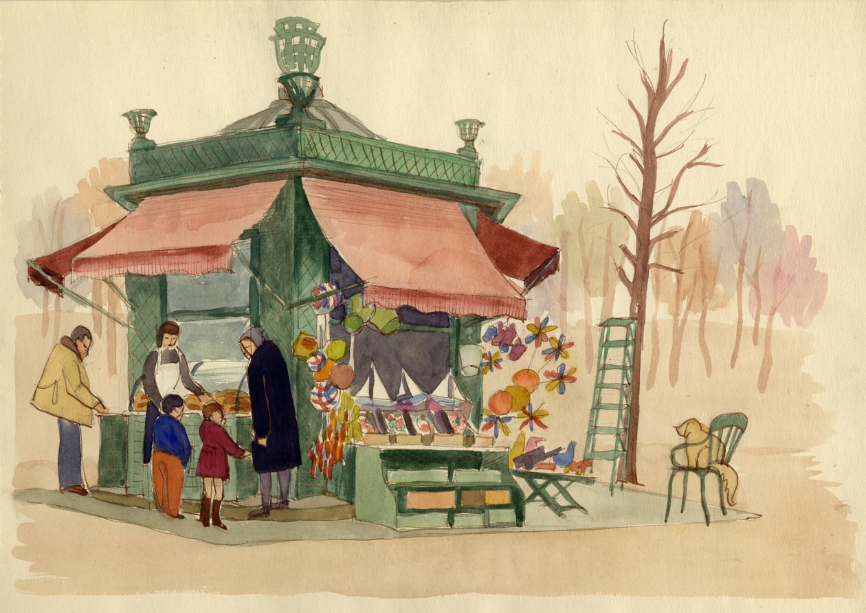Leluja myyvä kioski, Pariisi, Ranska, 1951. tekijältä Shirley Markham