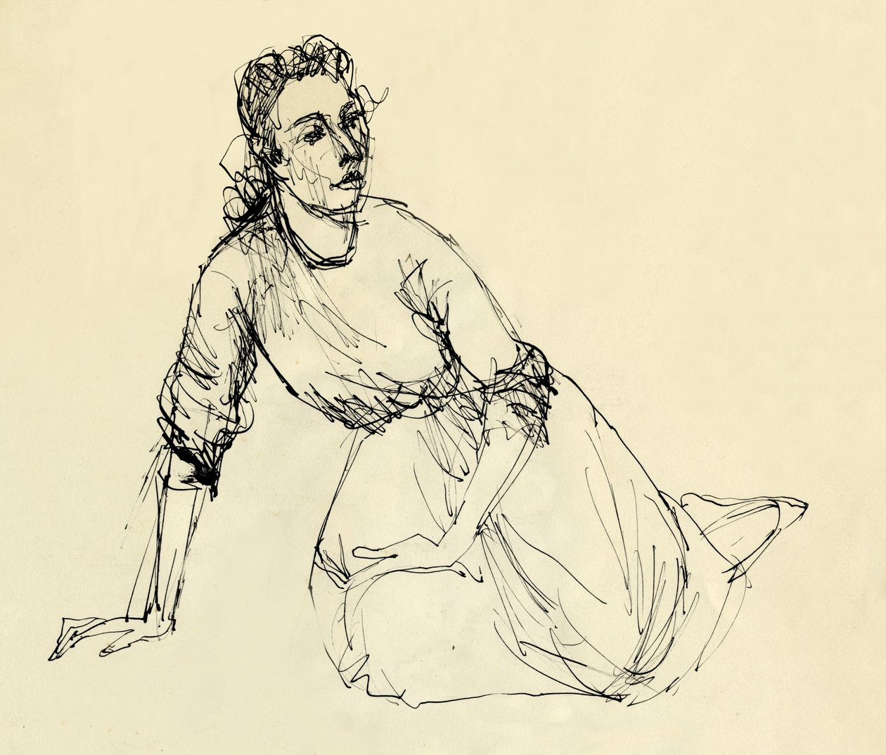 Istuva nainen, v1950. tekijältä Shirley Markham