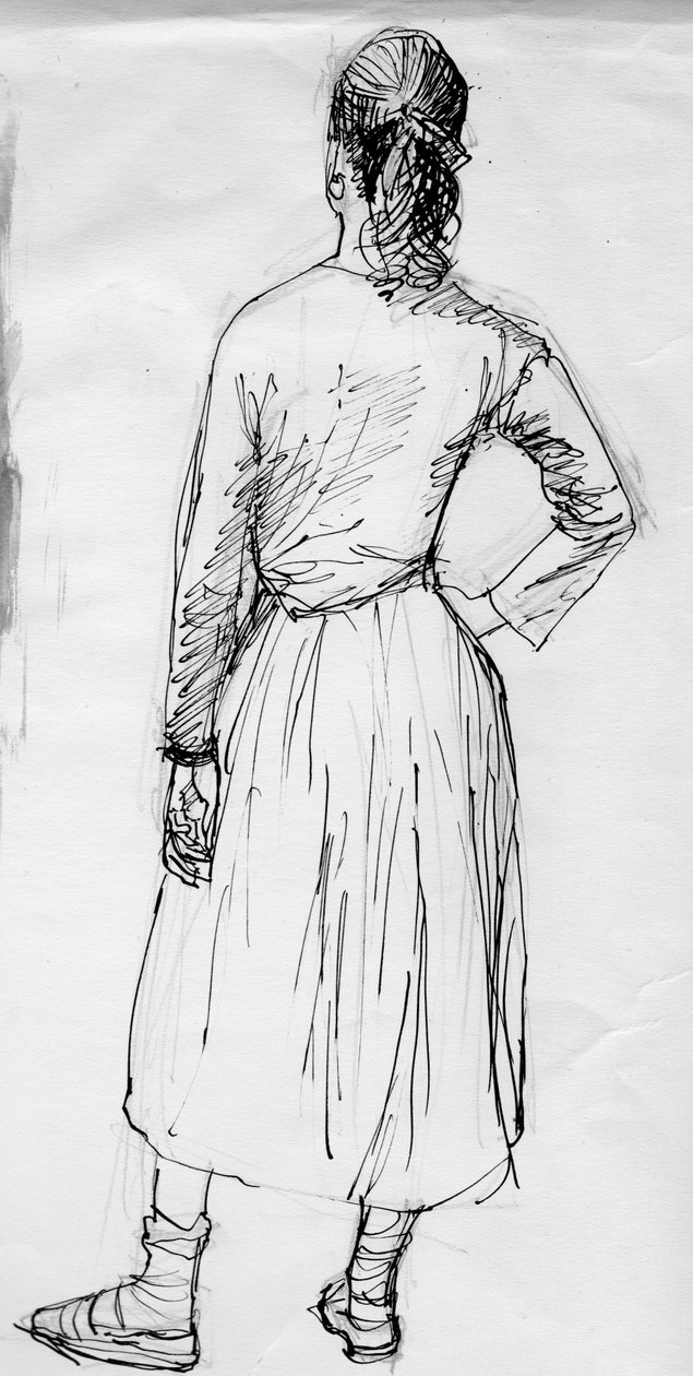 Seisova nainen takaa katsottuna, 1950. tekijältä Shirley Markham