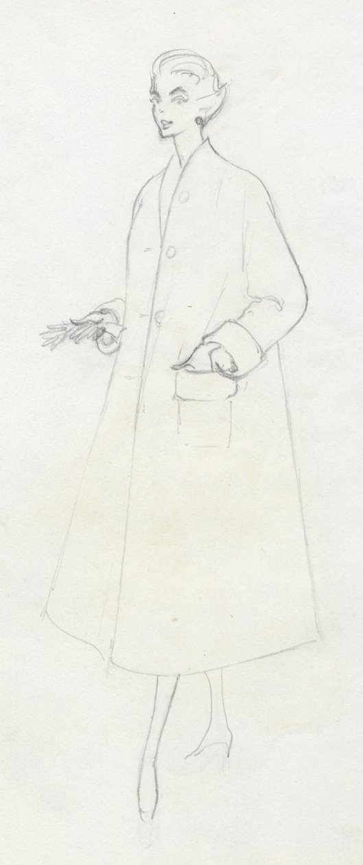 Nainen pölytakissa, n. 1950. tekijältä Shirley Markham
