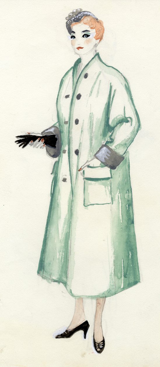 Nainen vihreässä takissa, n. 1950. tekijältä Shirley Markham