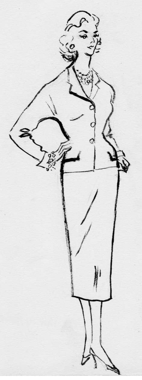 Nainen kynäpuvussa, 1950. tekijältä Shirley Markham
