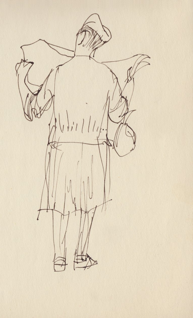 Nainen lukemassa sanomalehteä, 1950. tekijältä Shirley Markham
