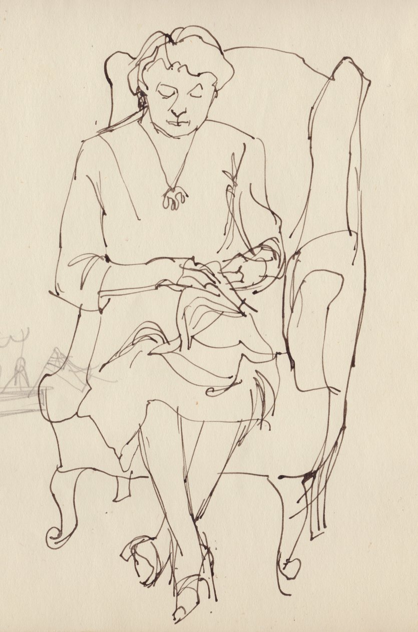 Nainen ompelu, v1950. tekijältä Shirley Markham