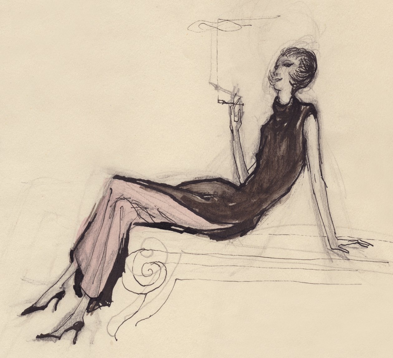 Nainen tupakoi, 1950. tekijältä Shirley Markham