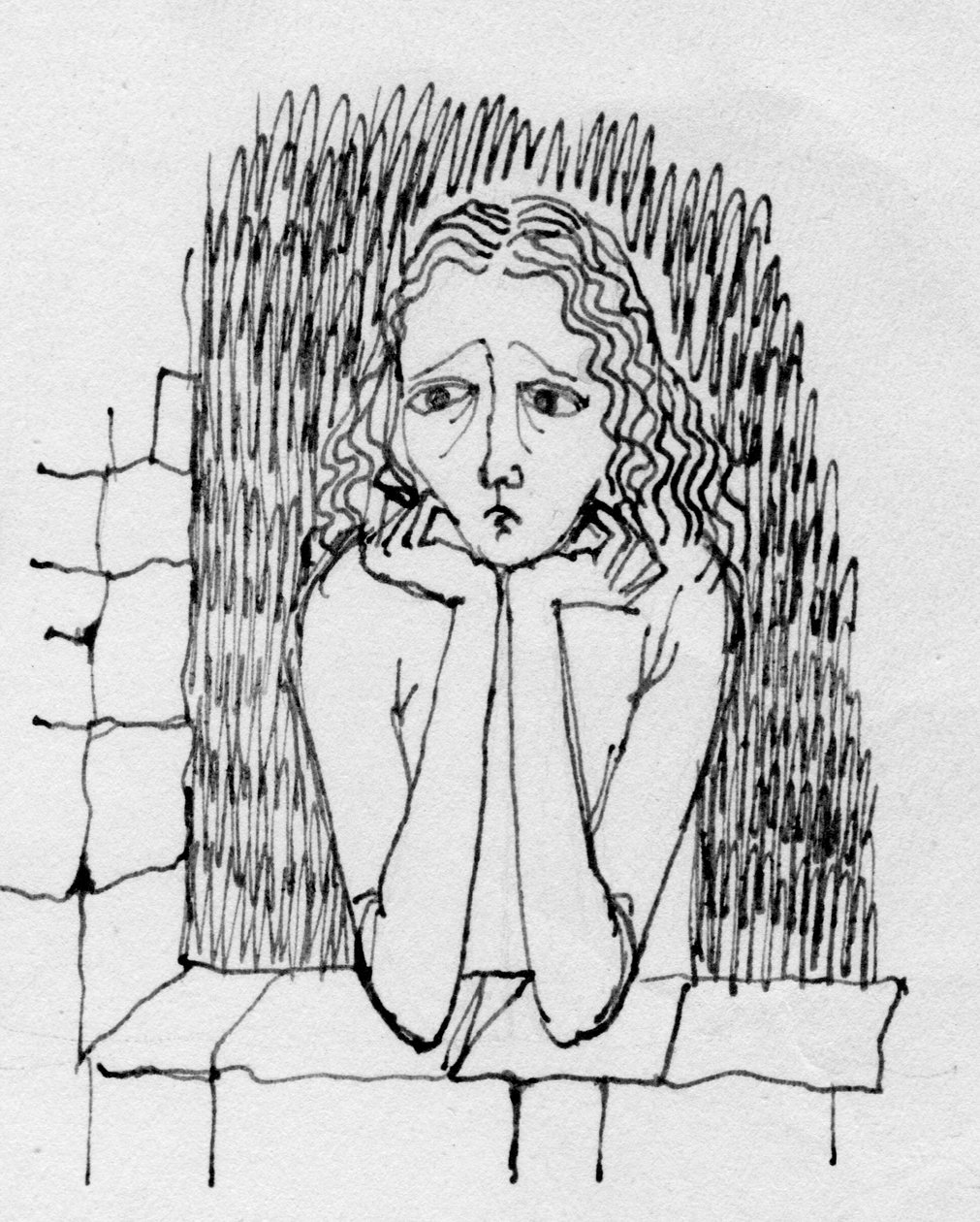 Huolestunut nainen, v1950. tekijältä Shirley Markham