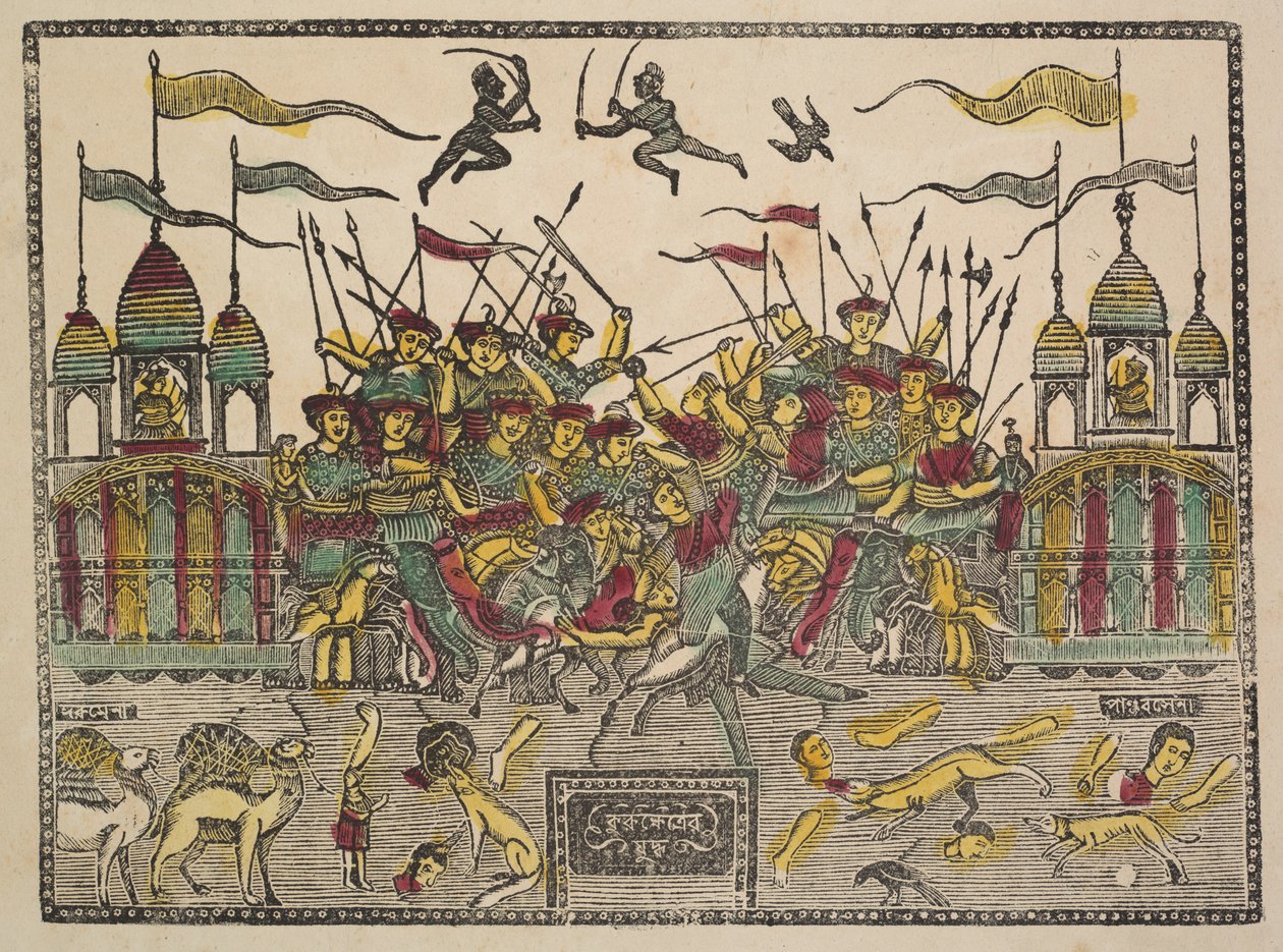 Taistelukohtaus, 1800-luku. tekijältä Shri Gobinda Chandra Roy