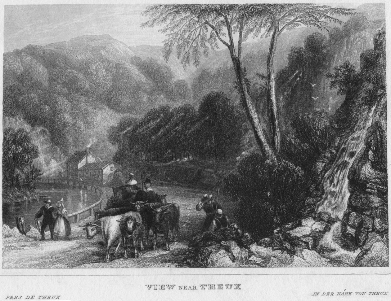 Näkymä lähellä Theuxia, 1850 tekijältä Shury and Son