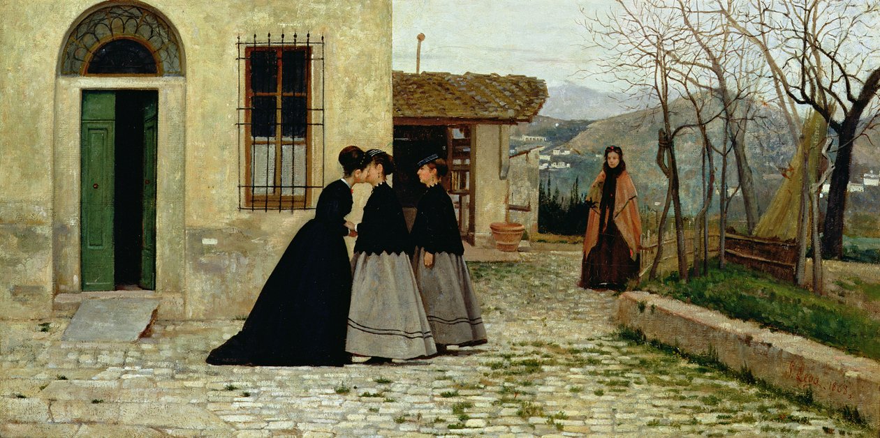 Vierailu, 1868 tekijältä Silvestro Lega