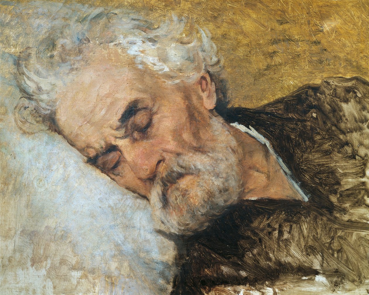 Giuseppe Mazzini kuolemassa, kirjoittanut Silvestro Lega (1826-1895) tekijältä Silvestro Lega
