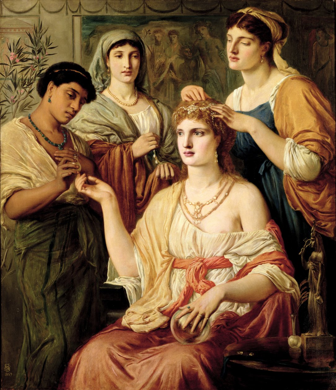 Roomalaisen naisen wc, 1869 tekijältä Simeon Solomon